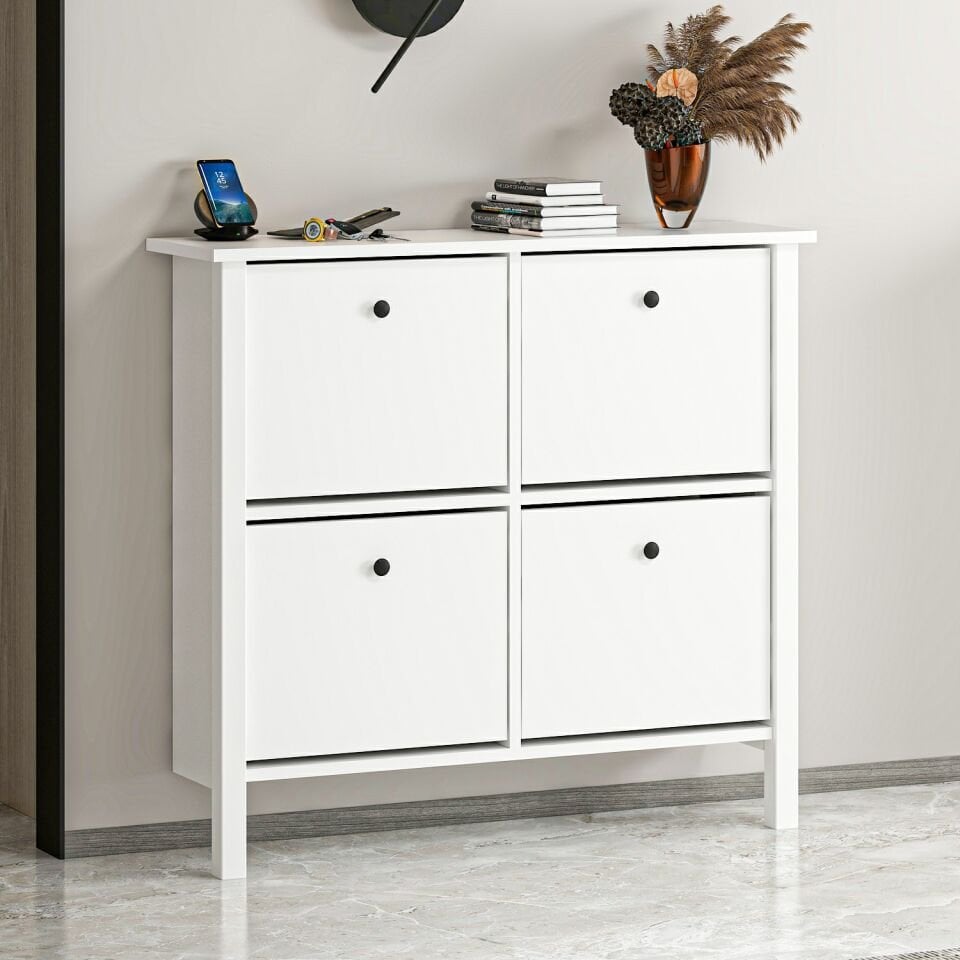 İnci Ayakkabılık 4K Düşer Profil Ayaklı-Beyaz