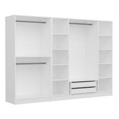 Minar Kale 6 Kapak Aynalı 2 Çekmece Zincir Dolap - Beyaz