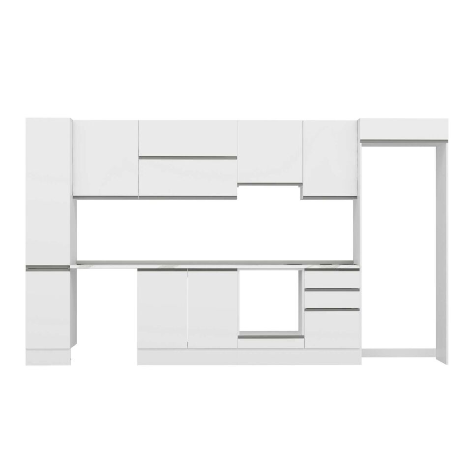 Alvinka 380X222 Cm High Gloss Mutfak Dolabı Mbb-E90B40S50-1 High Gloss | Beyaz - Mdf