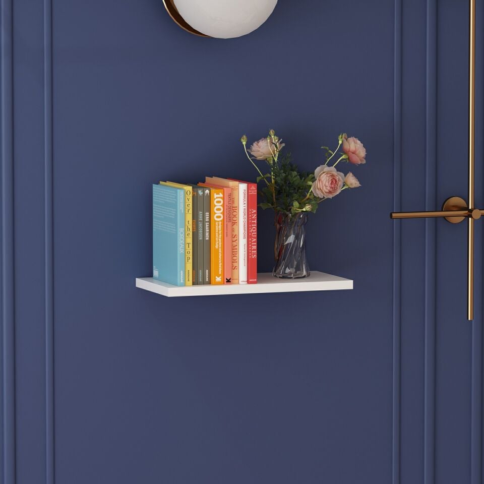 Duvar Rafı 40X20 - Mat Beyaz