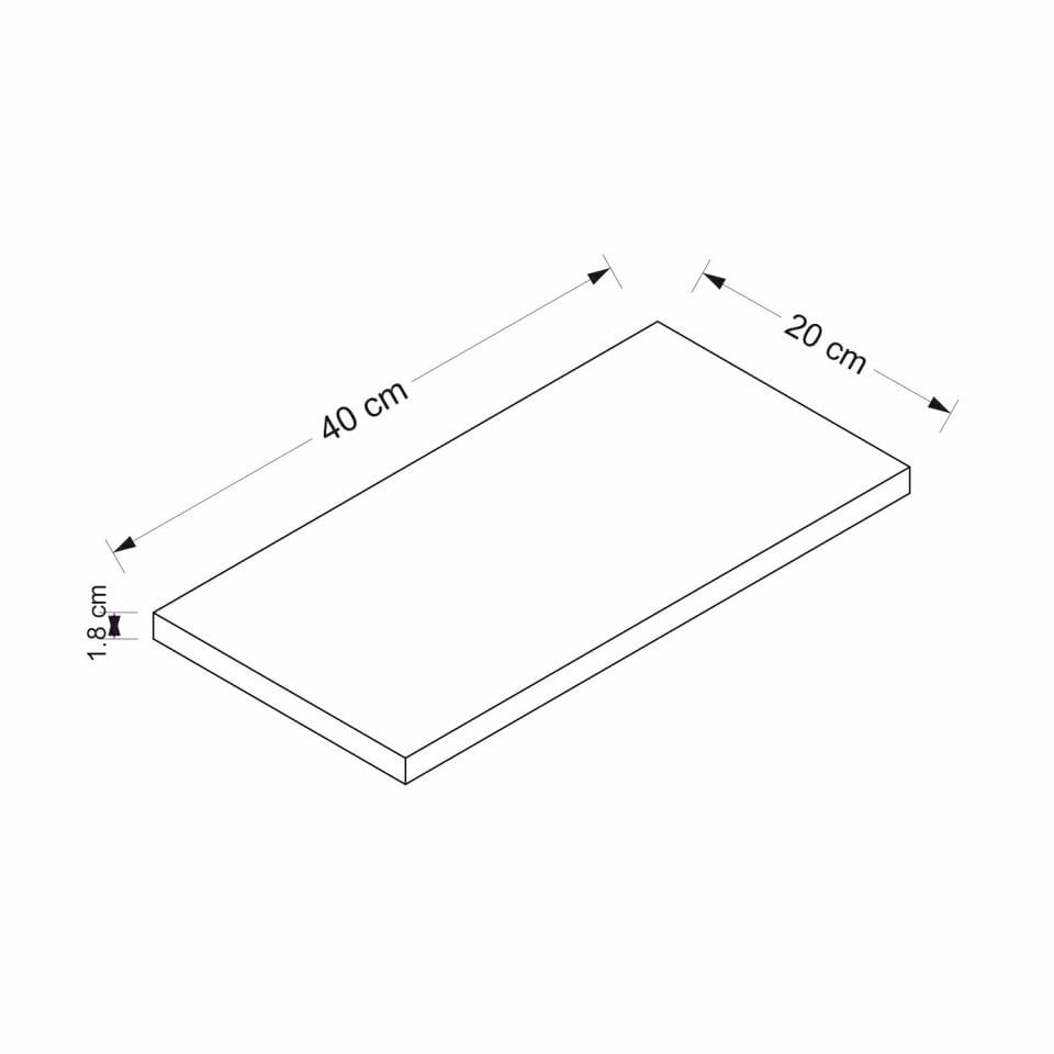 Duvar Rafı 40X20 - Mat Beyaz