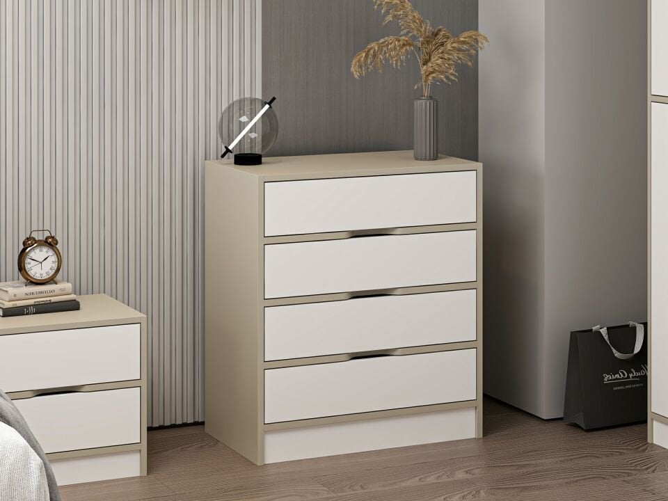 Silva Şifonyer 4C Kumtaşı Beyaz