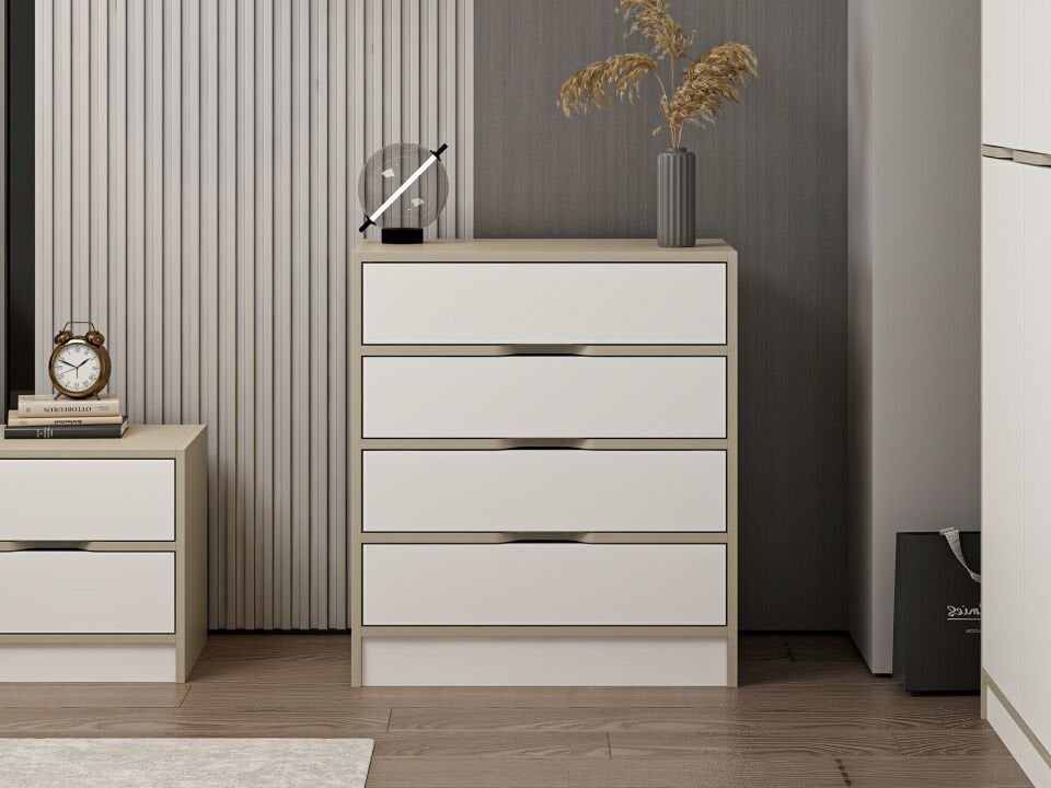 Silva Şifonyer 4C Kumtaşı Beyaz