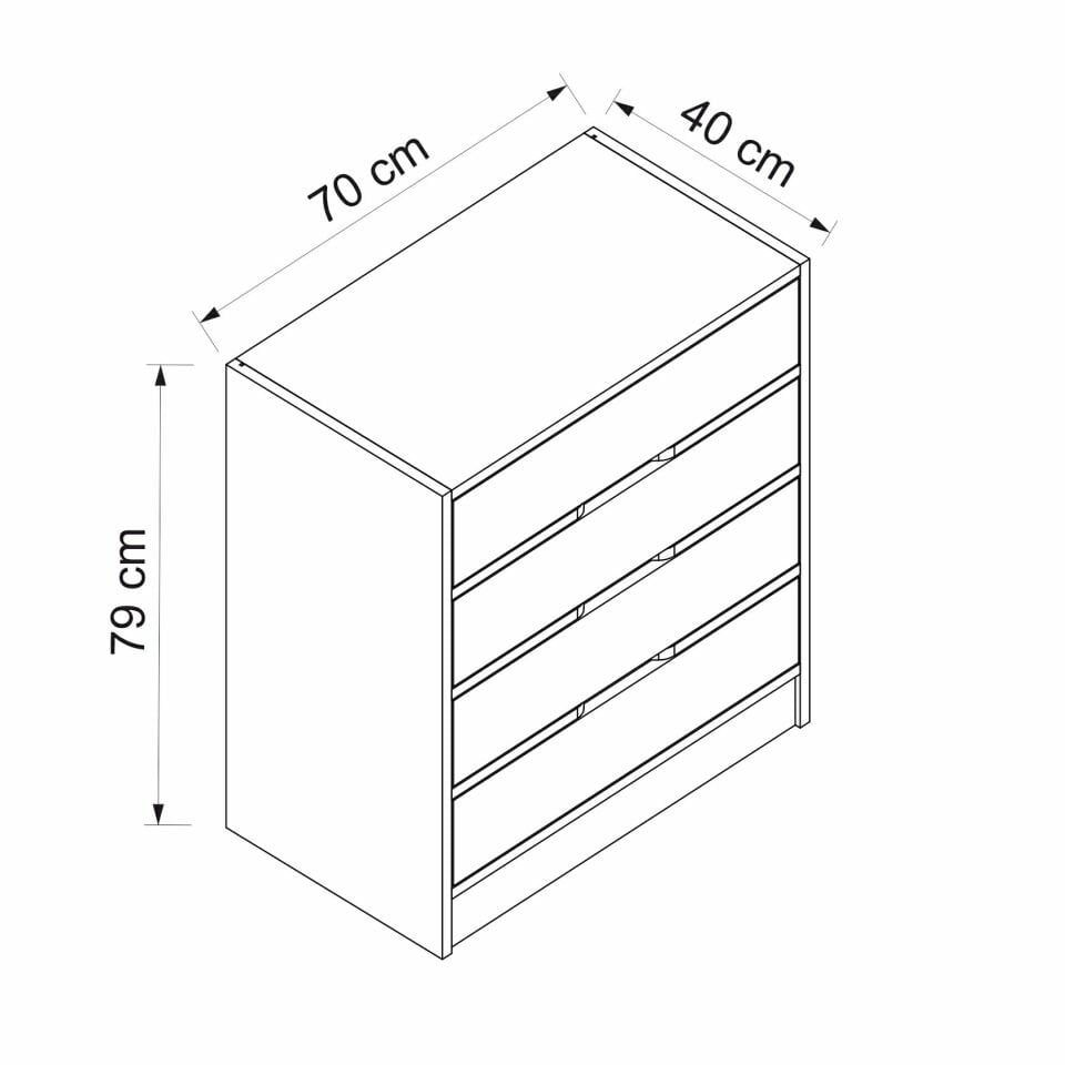 Silva Şifonyer 4C Kumtaşı Beyaz