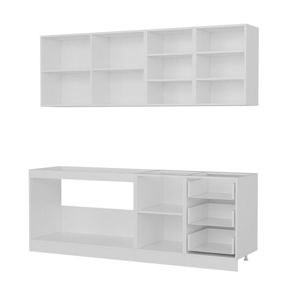 Minar 220 Cm Mutfak Dolabı Beyaz Antrasit 220-A1