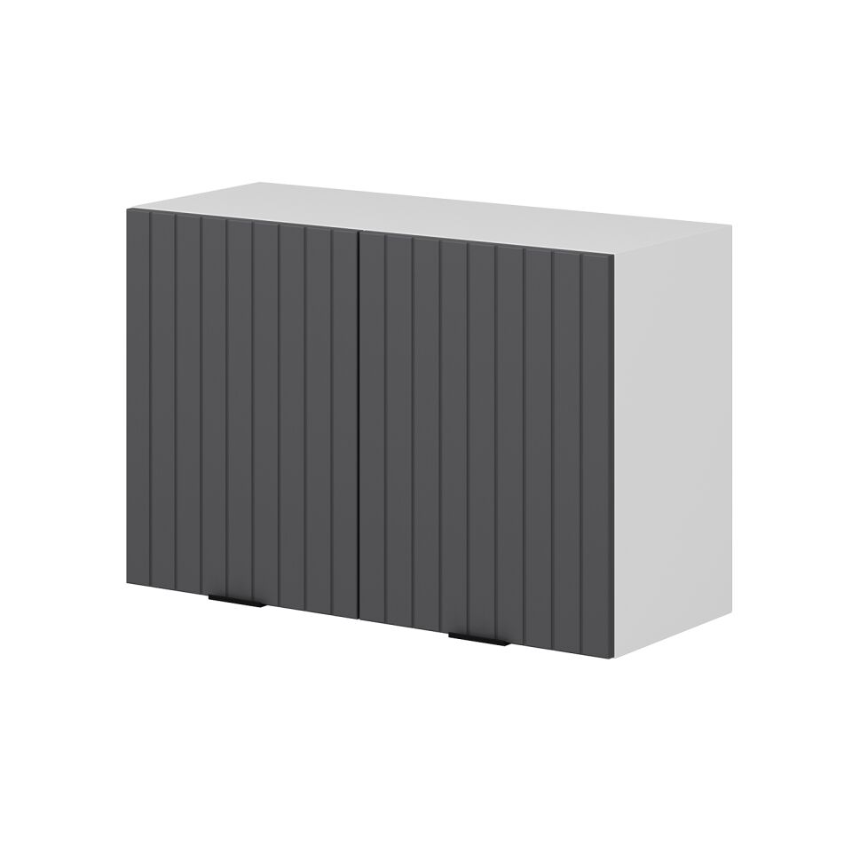 Alvinka Mutfak Modül Mbr_B Üst 2Dk1R 90-H60Cm Dolap Beyaz Antrasit Mdf