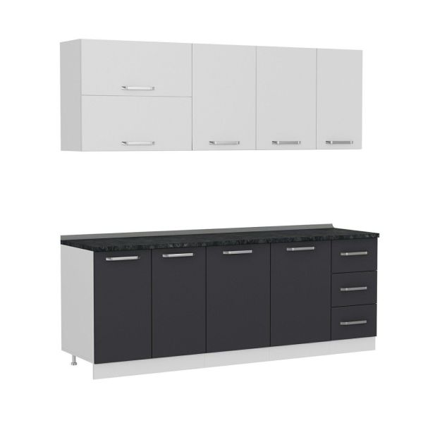 Minar 220 Cm Mutfak Dolabı Beyaz Antrasit 220-A2