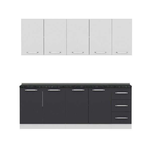 Minar 220 Cm Mutfak Dolabı Beyaz Antrasit 220-A3