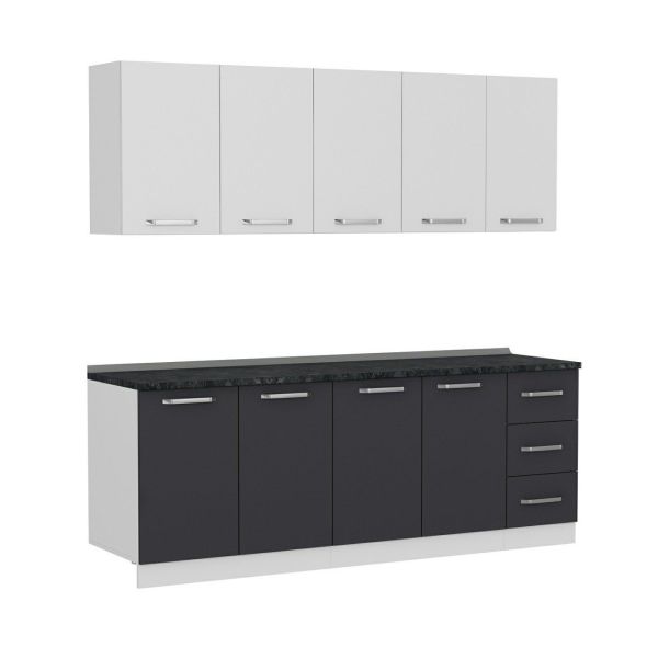 Minar 220 Cm Mutfak Dolabı Beyaz Antrasit 220-A3