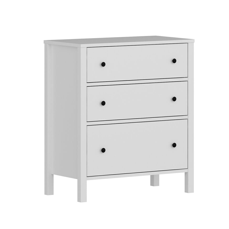 İnci 3C Şifonyer Profil Ayaklı-Beyaz