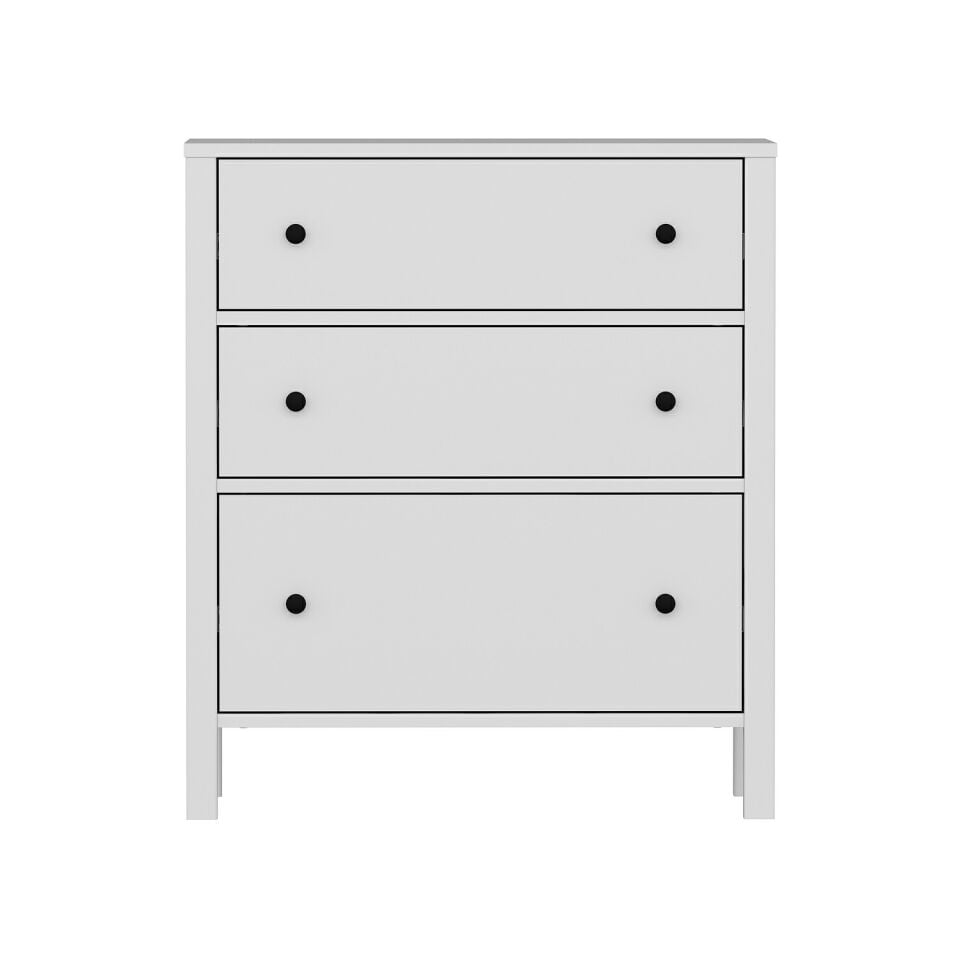 İnci 3C Şifonyer Profil Ayaklı-Beyaz