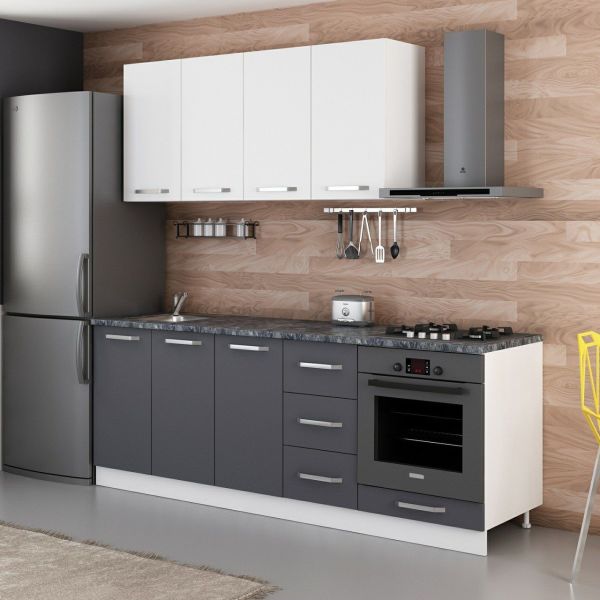 Minar 220 Cm Mutfak Dolabı Beyaz Antrasit 220-A4