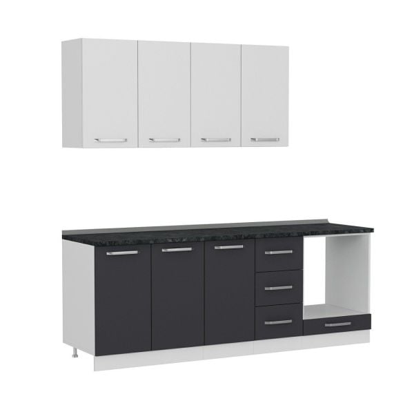 Minar 220 Cm Mutfak Dolabı Beyaz Antrasit 220-A4