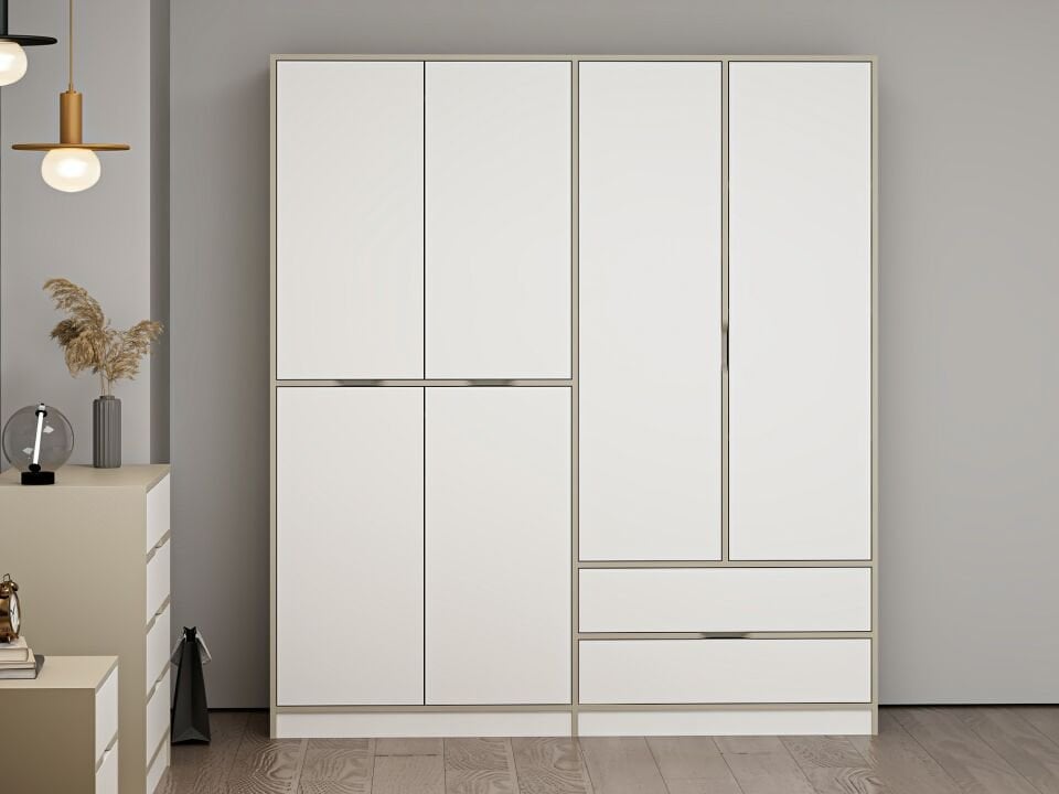 Silva 4K Dolap Kumtaşı Beyaz