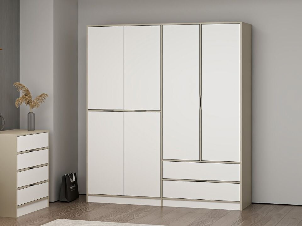 Silva 4K Dolap Kumtaşı Beyaz