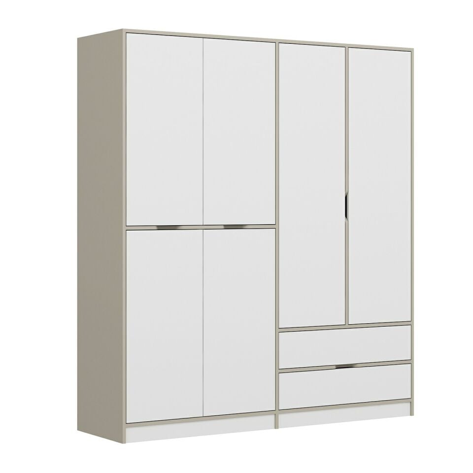 Silva 4K Dolap Kumtaşı Beyaz