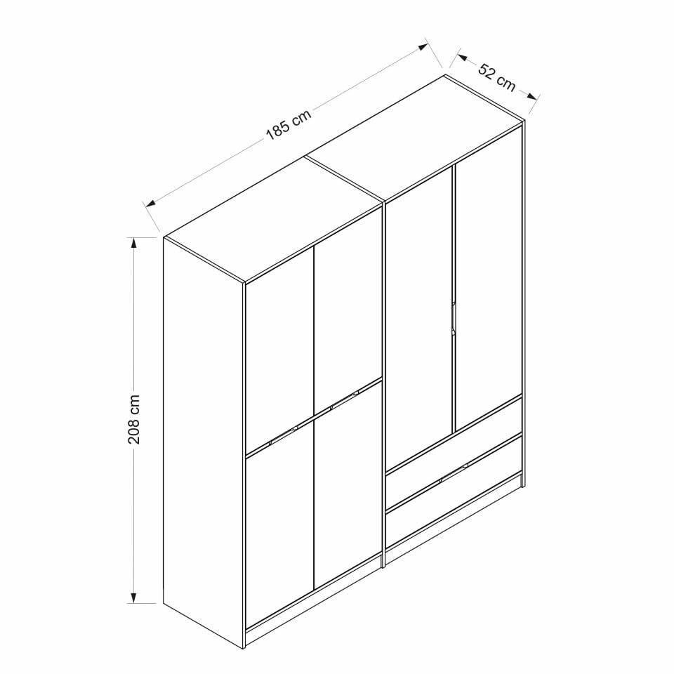 Silva 4K Dolap Kumtaşı Beyaz