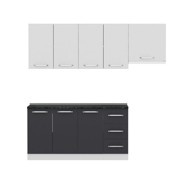 Minar 220 Cm Mutfak Dolabı Beyaz Antrasit 220-A5