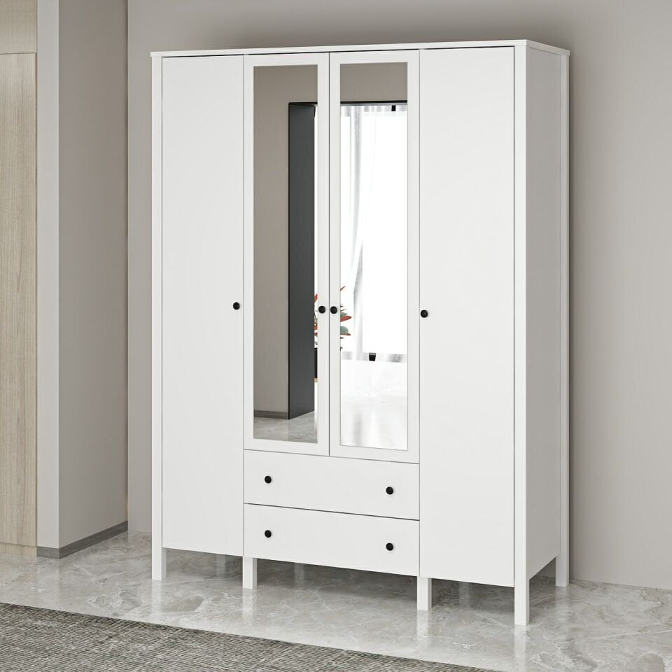 İnci 4K Profil Ayaklı 2 Ayna Dolap-Byz