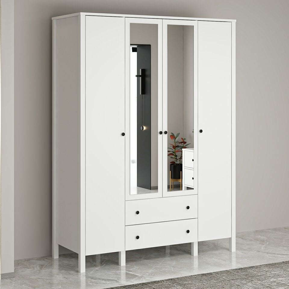 İnci 4K Profil Ayaklı 2 Ayna Dolap-Byz