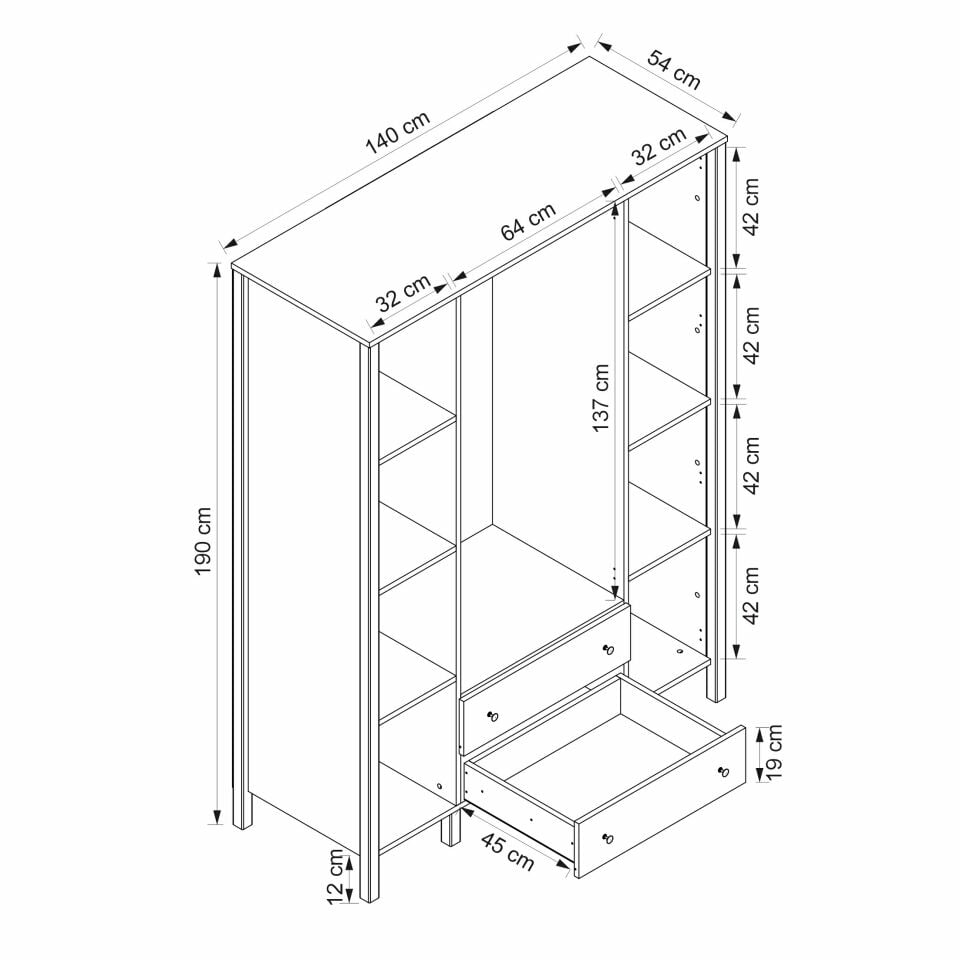 İnci 4K Profil Ayaklı 2 Ayna Dolap-Byz