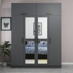 Minar Kale 4 Kapaklı 2 Aynalı 2 Ç Dolap Ve Yüklük Antrasit