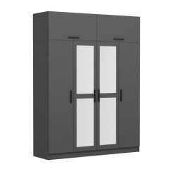 Minar Kale 4 Kapaklı 2 Aynalı 2 Ç Dolap Ve Yüklük Antrasit