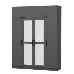 Minar Kale 4 Kapaklı 2 Aynalı 2 Ç Dolap Ve Yüklük Antrasit