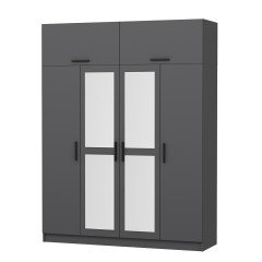 Minar Kale 4 Kapaklı 2 Aynalı 2 Ç Dolap Ve Yüklük Antrasit