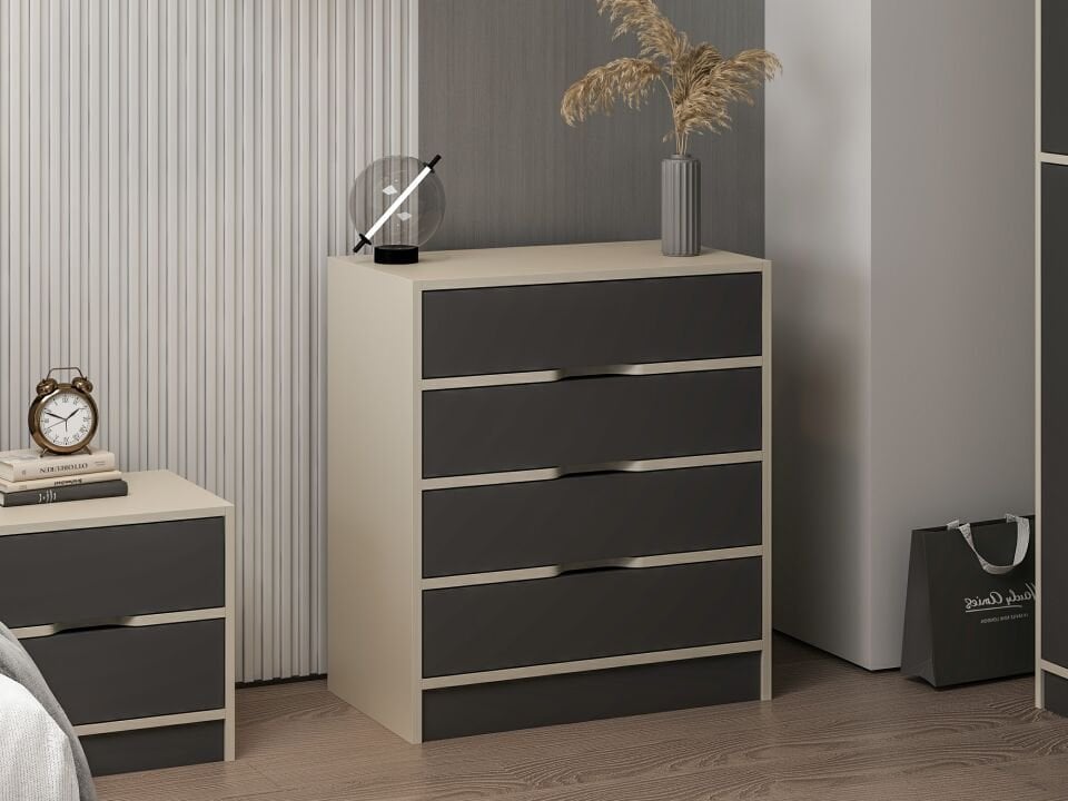 Silva Şifonyer 4C Kumtaşı Antrasit