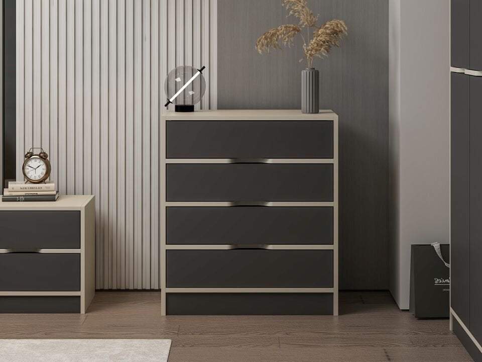 Silva Şifonyer 4C Kumtaşı Antrasit