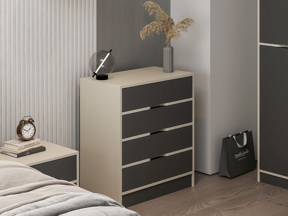 Silva Şifonyer 4C Kumtaşı Antrasit