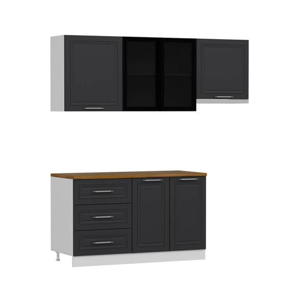 Minar 200 Cm Mbr C+Alm. Cam Mutfak Dolabı Byz Ant 200-Mcacba2