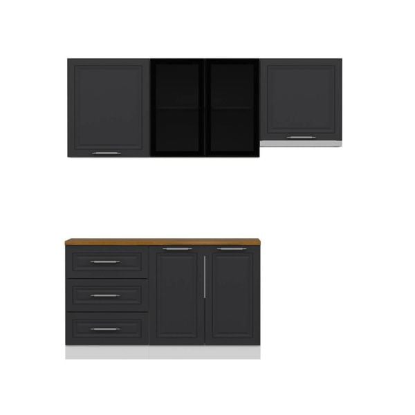 Minar 200 Cm Mbr C+Alm. Cam Mutfak Dolabı Byz Ant 200-Mcacba2