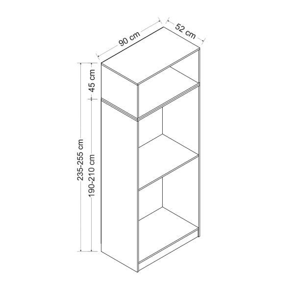 Minar Kale 2 Mebran Panjur Kapaklı Dolap Ve Yüklük Beyaz 190CM