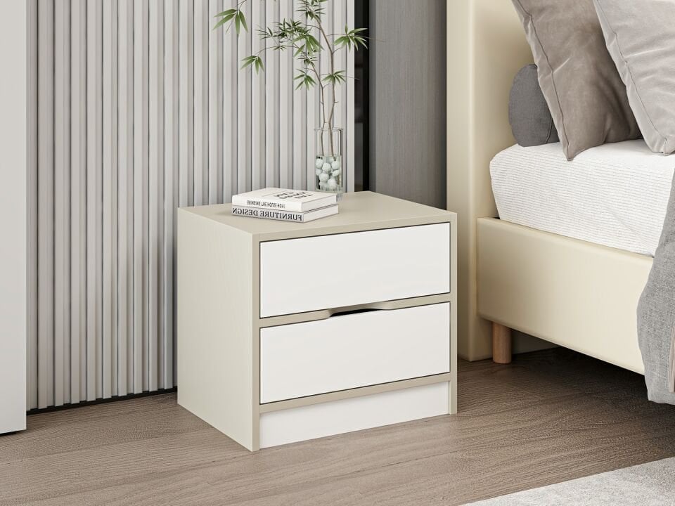 Silva Komodin 2C Kumtaşı Beyaz