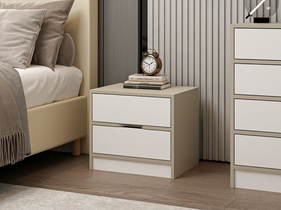 Silva Komodin 2C Kumtaşı Beyaz