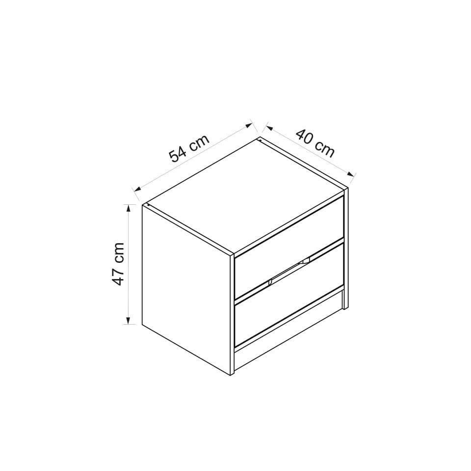 Silva Komodin 2 Çekmeceli - Kumtaşı - Beyaz
