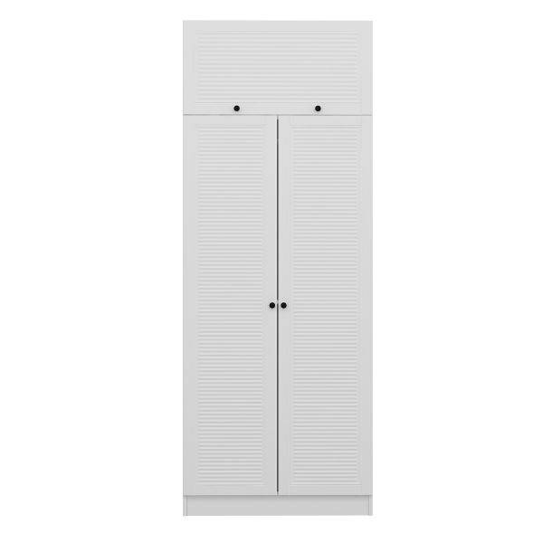 Minar Kale 2 Mebran Panjur Kapaklı Dolap Ve Yüklük Beyaz 210CM