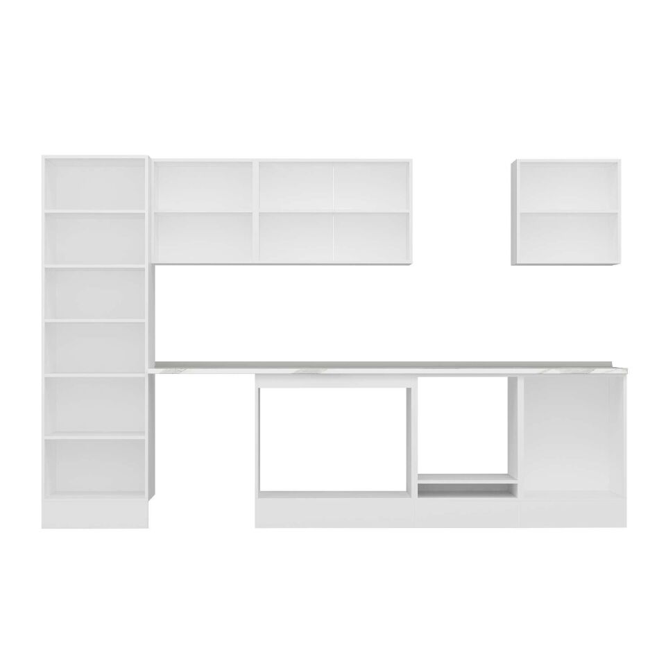 Alvinka 320X210 Cm High Gloss Mutfak Dolabı Mb-E80B60S60-3 High Gloss | Beyaz - Suntalam