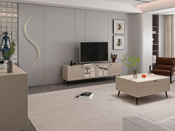 Minar Kale İlkbahar Set1 Tv + Orta Sehpa + Aynalı Konsol