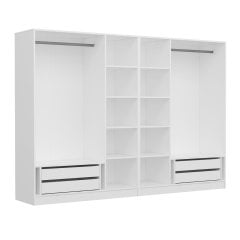 Minar Kale Country 6 Kapak 4 Çekmece Zincir Dolap - Beyaz