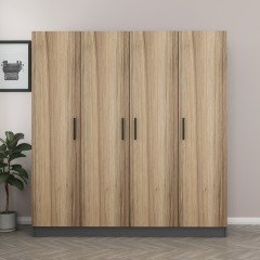 Minar Kale 4 Kapaklı 2 Çekmeceli Dolap Antrasit Dore