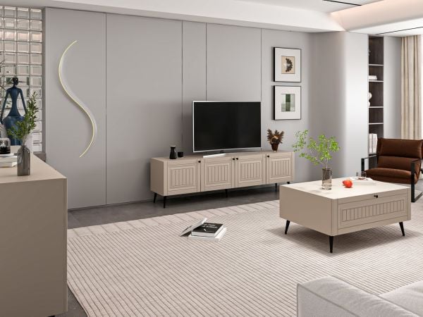 Minar Kale İlkbahar Set2 Tv + Orta Sehpa + Aynalı Konsol