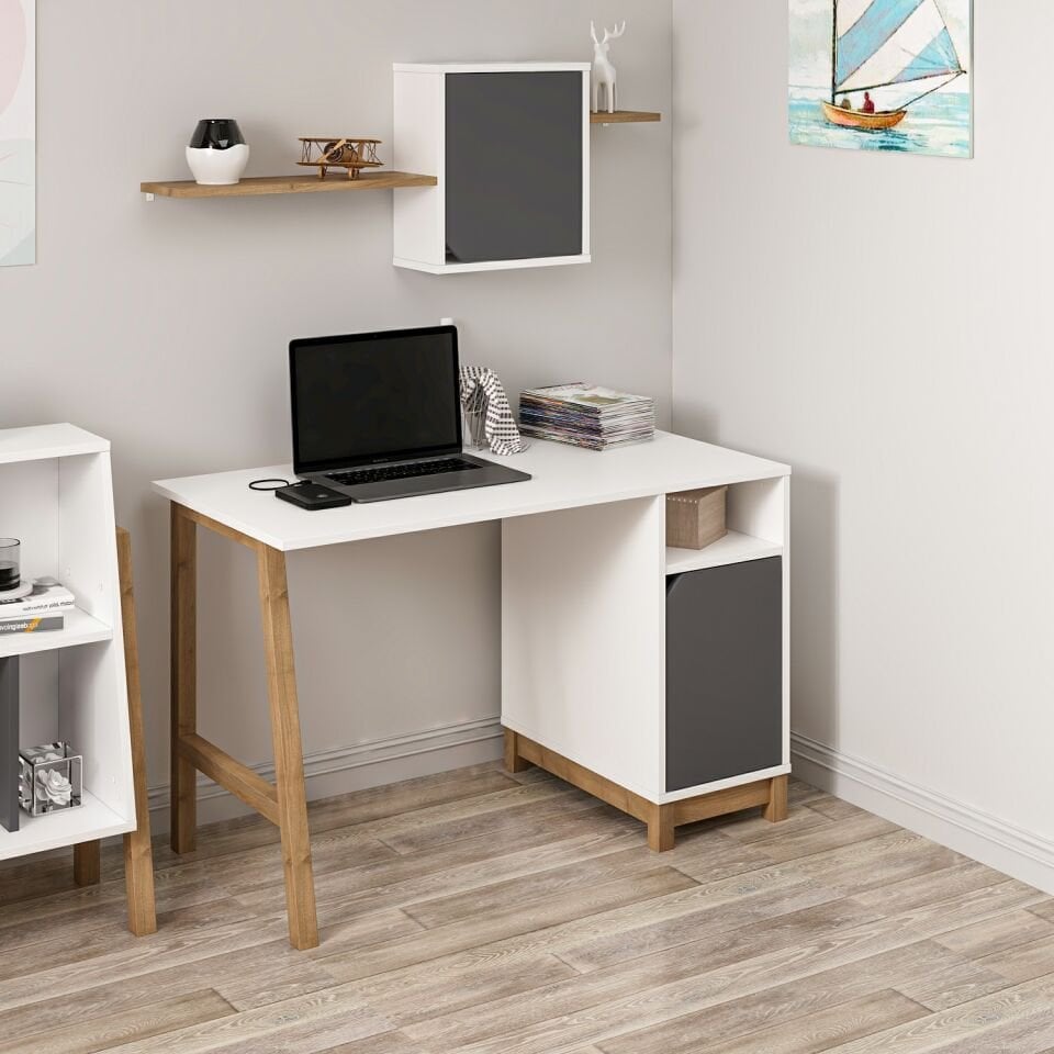 Venaro Çalışma Masası-Beyaz-Rahle-Buz Gri