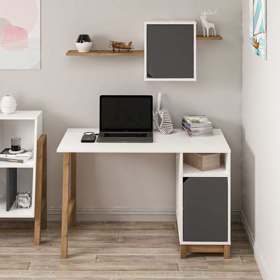 Venaro Çalışma Masası-Beyaz-Rahle-Buz Gri