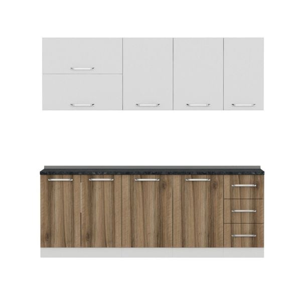 Minar 220 Cm Mutfak Dolabı Beyaz Dore 220-D2