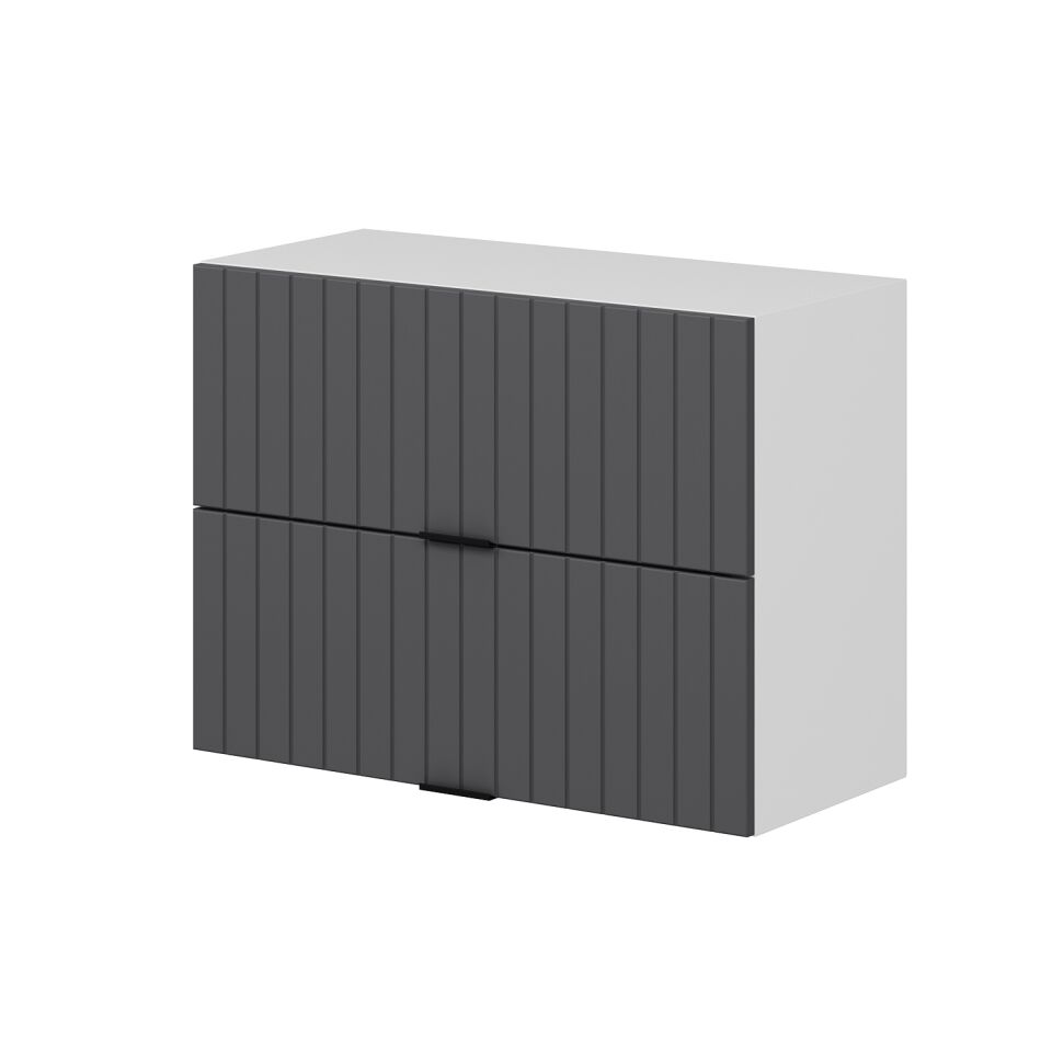 Alvinka Mutfak Modül Mbr_B Üst 2Yk1R 80-H60Cm Dolap Beyaz Antrasit Mdf