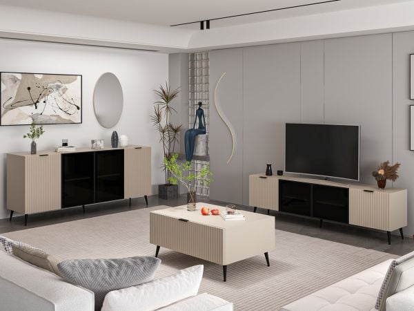 Minar Kale Plus Set1 Tv + Orta Sehpa + Aynalı Konsol