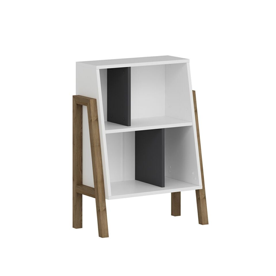 Venaro Küçük Kitaplık-Beyaz-Rahle-Buz Gri